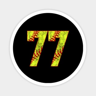 Fastpitch Softball Number 77 #77 Softball Shirt Jersey Uniform Favorite Player Biggest Fan Magnet